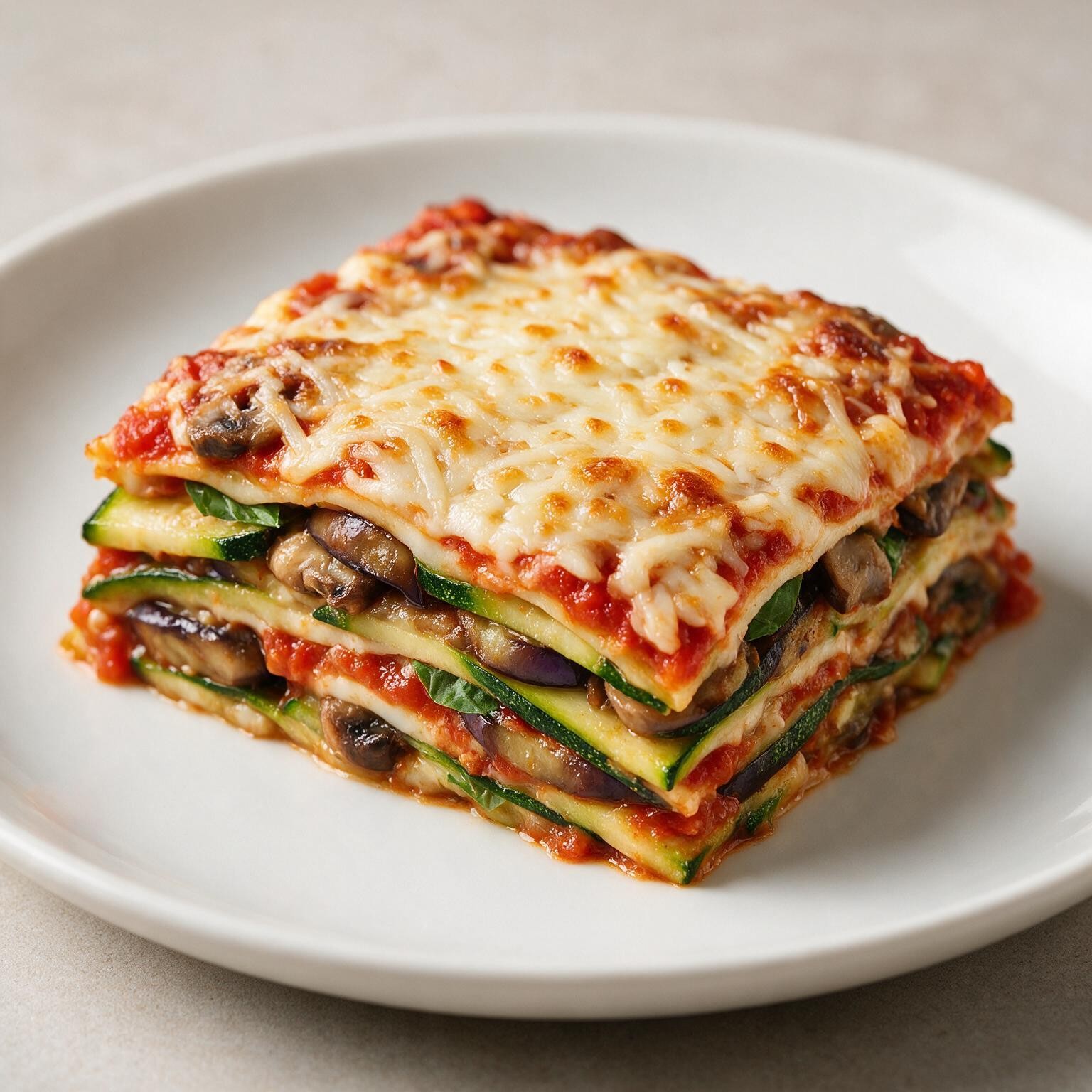 Lasanha de Abobrinha, Berinjela e Cogumelos "LowCarb"