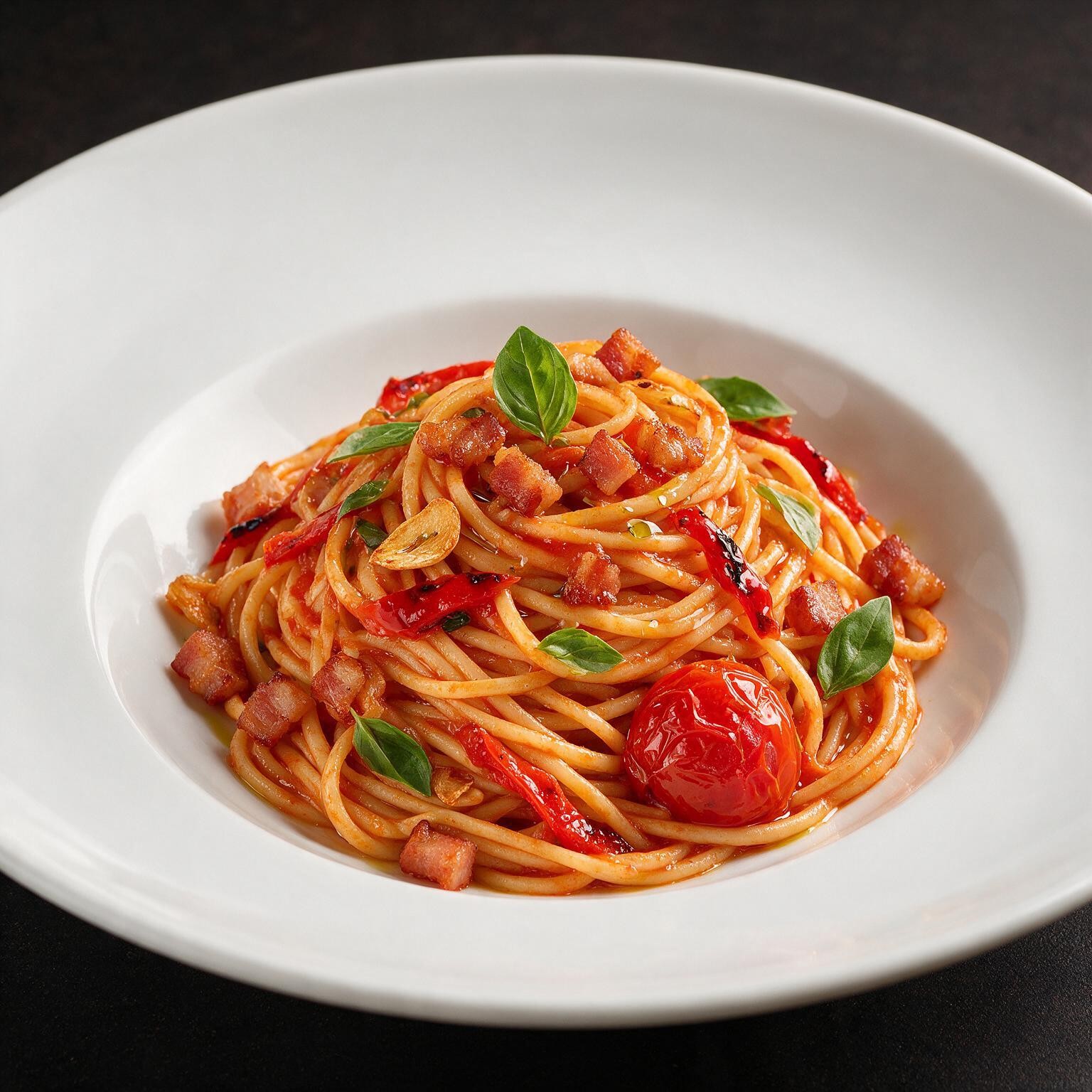 Linguine Picante com Alho e Bacon
