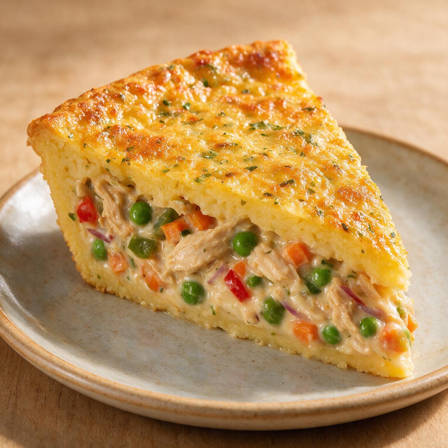Torta cremosa de frango com legumes — SEM GLÚTEN