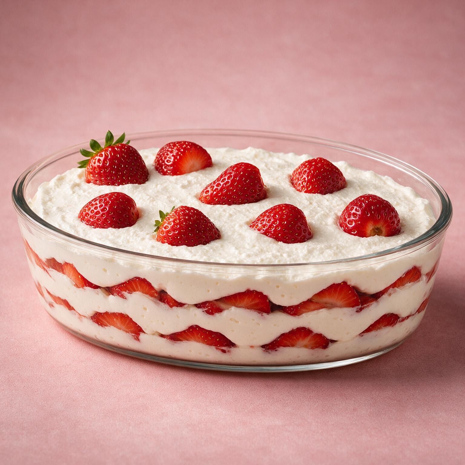 Pavê de morango com creme