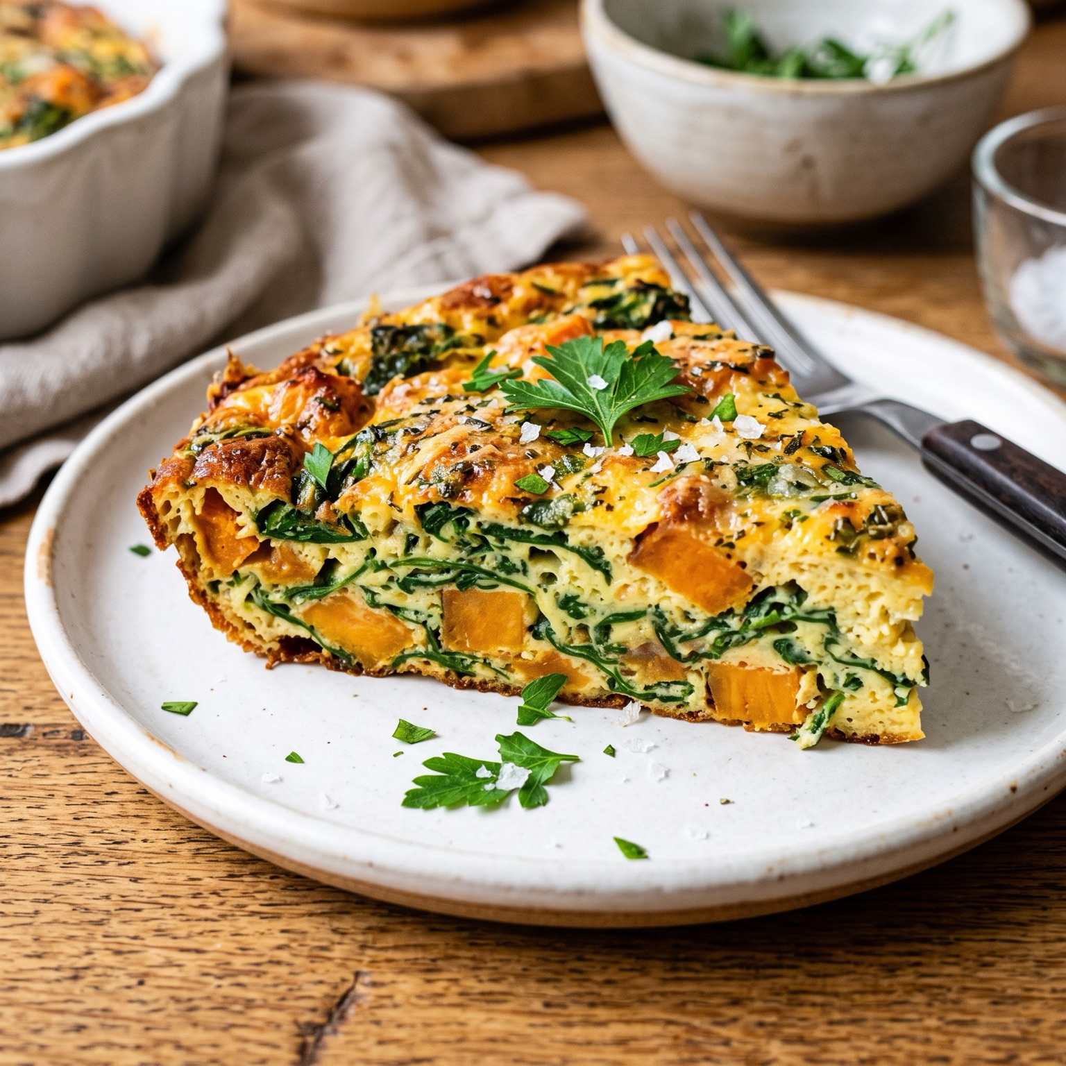 Frittata de Espinafres e Batata-Doce