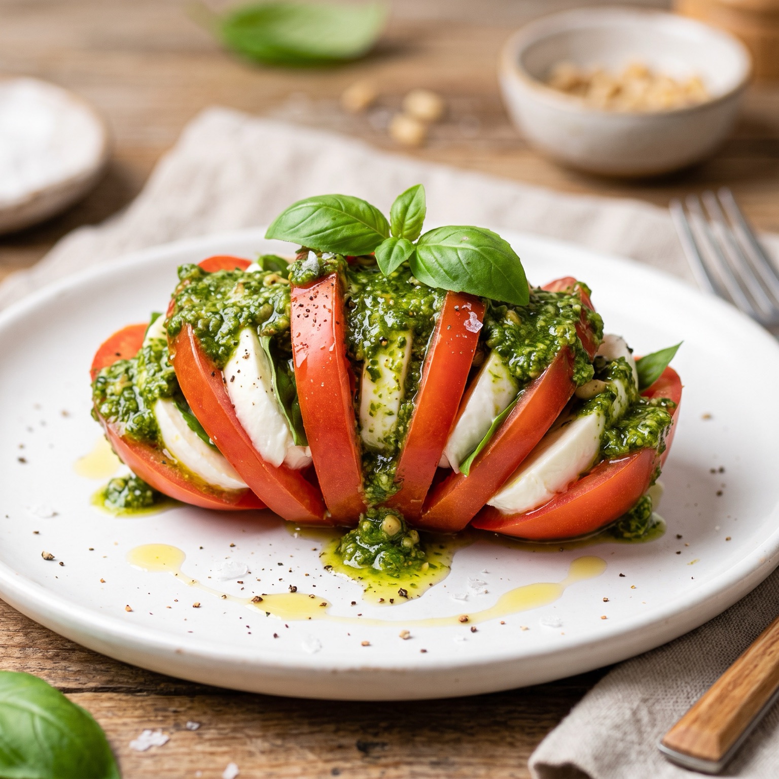 Salada Caprese com Pesto